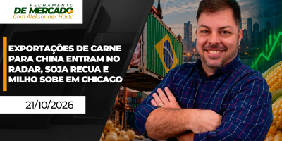FECHAMENTO DE MERCADO - Exportações de carne para China entram no radar, soja recua e milho sobe em Chicago