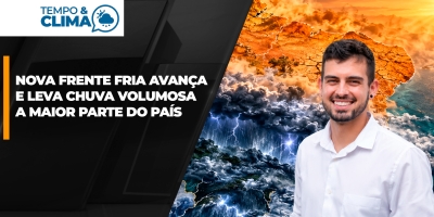 Chuva volumosa, tempestade e calor. Nova frente fria leva chuva a maior parte do país.