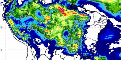 Corredor de umidade traz chuvas intensas para sete estados e acumulados chegam a 70mm em 24h