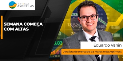 Semana começa com soja e trigo com altas de mais de 2 dígitos em Chicago; milho também sobe