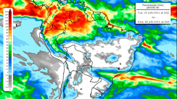 Semana seca em toda metade Sul do país, com baixas temperaturas provocando geadas fracas no RS, SC e PR
