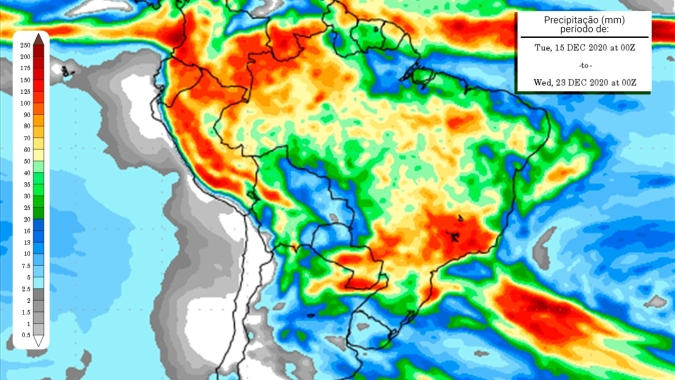 Chuvas regulares no Matopiba só na segunda quinzena de dezembro; no Sul as chuvas voltam de forma irregular ainda nesta semana