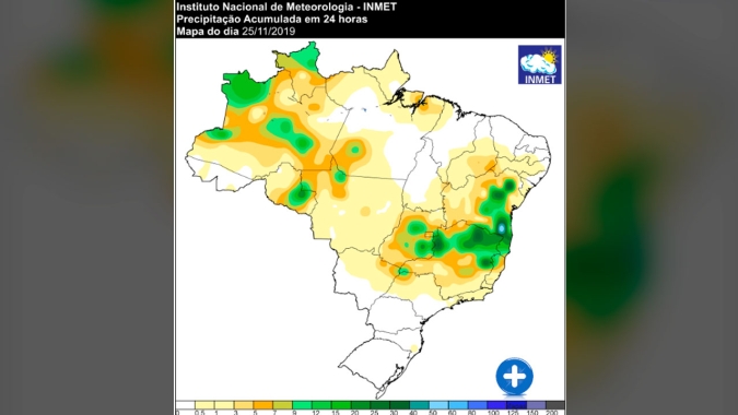 Chuvas se distribuem bem por todas as regiões produtoras do país nos próximos dias até o início de dezembro