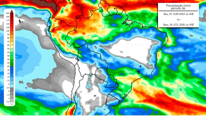 Clima: previsão alongada mostra julho mais seco no Sul e chuvas abaixo da média para setembro no Centro-Oeste