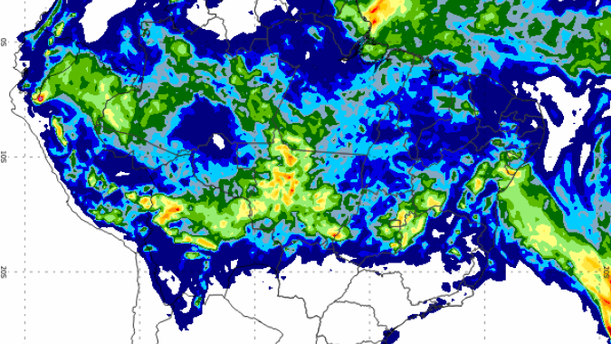 Tempo: Chuvas no Centro-Oeste e Sudeste; Sul só deve receber chuvas após o dia 31, segundo o NOAA