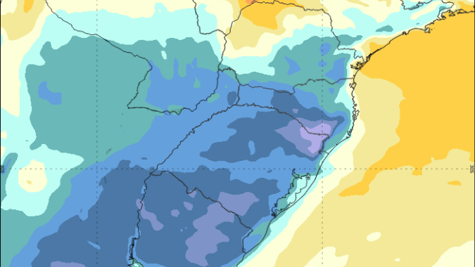 Temperaturas recuam até 12 graus no Sul do país e parte do Sudeste a partir de quarta (08); risco de geada só nas serras do Sul