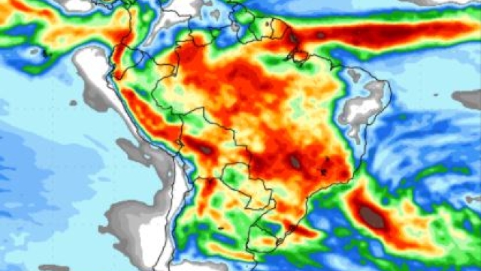 Atualização do NOAA traz condição de chuva para boa parte do país nos próximos 15 dias