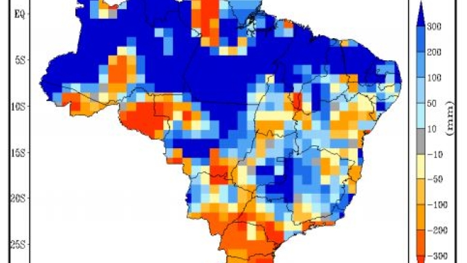 Inmet: Próximo trimestre com chuvas acima no centro-norte do BR e volumes abaixo da média no Sul