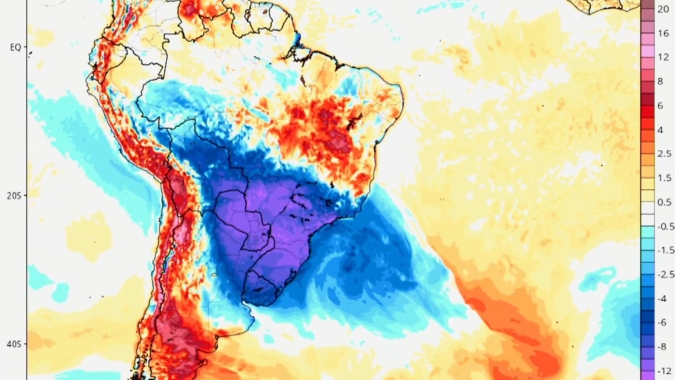 Pico das temperaturas durante nova onda de frio deve ocorrer entre os dias 20 e 21 de julho; destaque para frio intenso no Sul do país