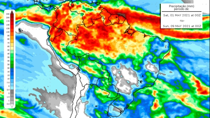 Chuva e frio nos próximos dias na metade oeste do país, desde RO até o RS