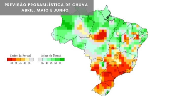 Abril, maio e junho devem ser de chuvas abaixo do normal no Centro-Sul do Brasil, prevê Inmet