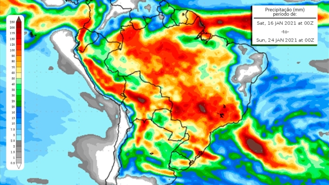Mais uma semana de chuvas volumosas na faixa central do país ; RS também recebe chuva, mas frente fria passa rápido pelo estado