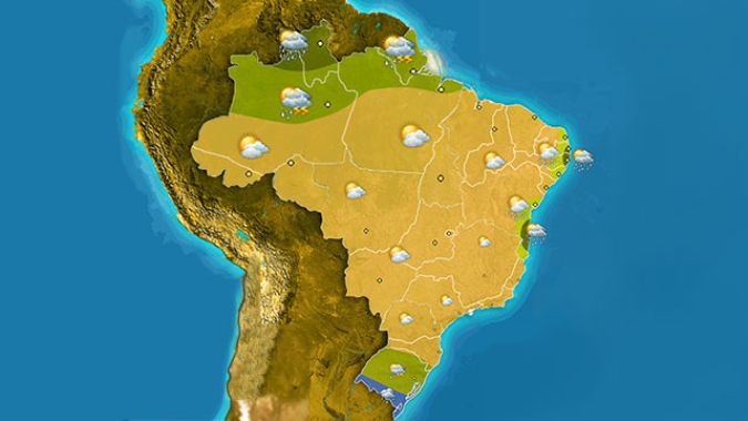 Previsão indica temporais para região Sudeste; chuvas fortes previstas para o Norte do país