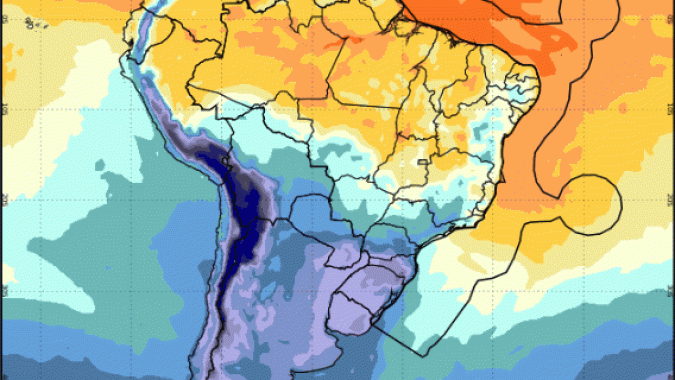 Massa de ar frio chega ao Brasil nesta quarta (08) derrubando as temperaturas no Sul, Sudeste e em parte do Centro-Oeste