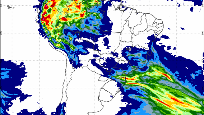 Nova rodada de chuvas chega ao Paraná a partir de quarta-feira (25). Chuvas também estão previstas para o Triângulo Mineiro e GO