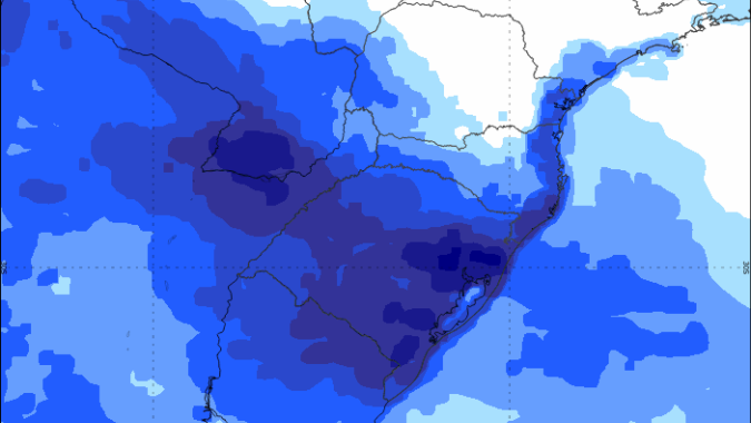 Chuvas continuam no sul do Brasil e nova massa de ar frio pode derrubar as temperaturas no RS