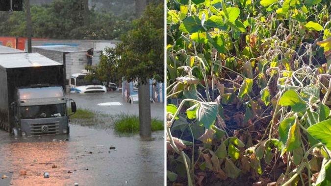 O clima no Brasil vai de chuvas torrenciais no Sudeste e Centro-Oeste à estiagem na produção no Rio Grande do Sul