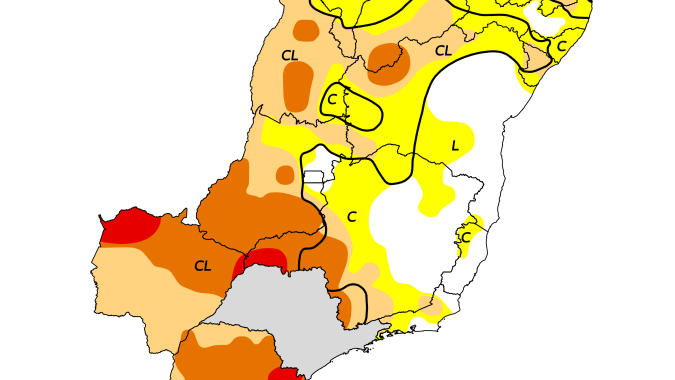 Monitor de Secas indica redução da seca nas Regiões Sudeste e Centro-Oeste em outubro