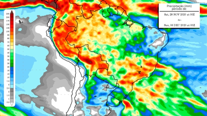 Enquanto Matopiba registra bons volumes de chuvas nos próximos dias, no Centro Sul do país prevalece tempo quente e seco