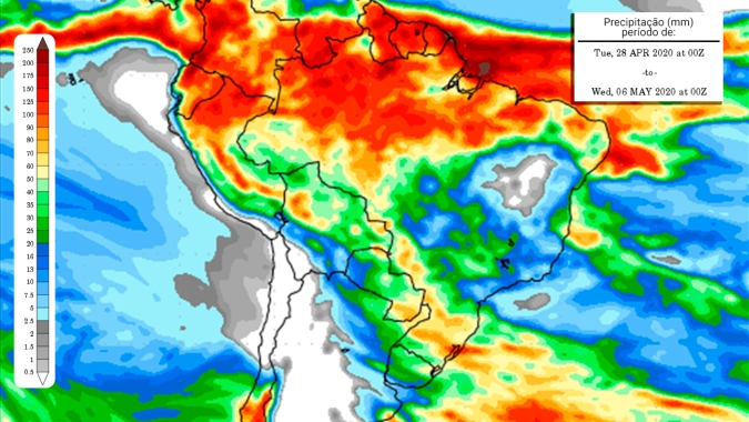 Chuvas no RS começam a aparecer nos mapas climáticos, mas só no final de abril