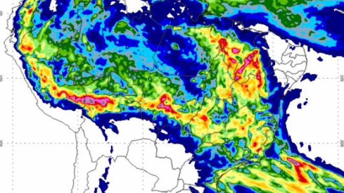 Chuvas avançam com volumes expressivos para o Brasil Central e Matopiba nesta 5ª feira