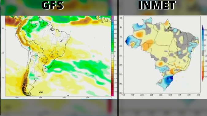 Mapas climáticos mostram chuvas abaixo da média em setembro podendo provocar atraso do plantio no PR e boa parte do Centro-Oeste