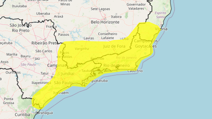 Chuvas isoladas em São Paulo, Minas Gerais e Rio de Janeiro têm possibilidade de evoluir para granizo, segundo o Inmet