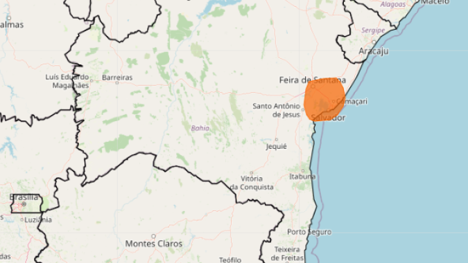 Inmet emite alerta laranja para acumulado de chuva na Bahia