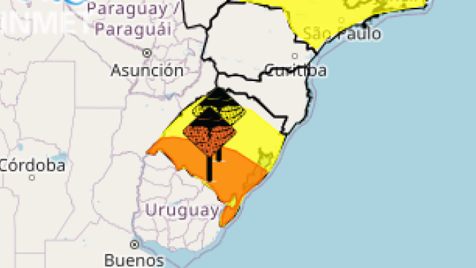 Inmet emite alertas de tempestade para o Sul com risco de granizo e ventos fortes