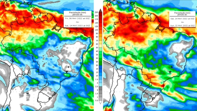Frente fria na faixa central do país perde força e provoca apenas chuvas isoladas; nova rodada de chuvas só na segunda quinzena
