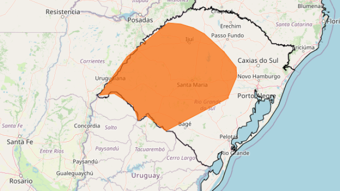 Inmet: Temporais deixam o Rio Grande do Sul em alerta nesta quinta