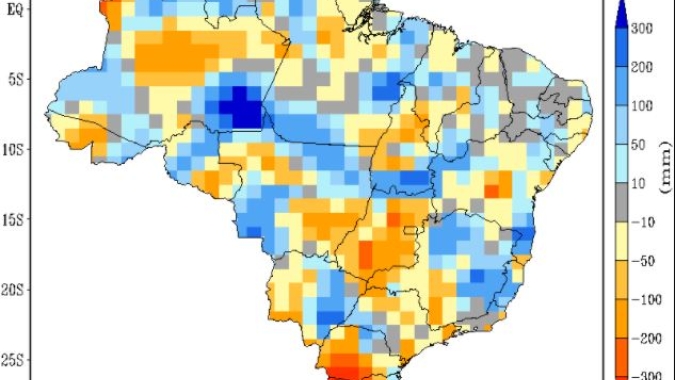 Inmet: Previsão para o próximo trimestre indica chuvas abaixo da média para o Centro-Oeste e áreas do Sul