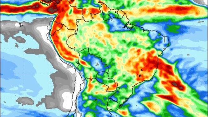 Segundo NOAA, chuvas retornam de forma abrangente para as principais áreas produtoras no dia 2