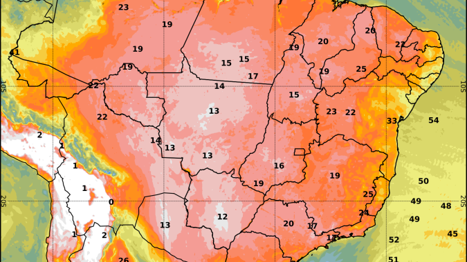 Brasil tem calor de até 39°C e baixa umidade, enquanto Sul enfrenta chuva e risco de tempestades