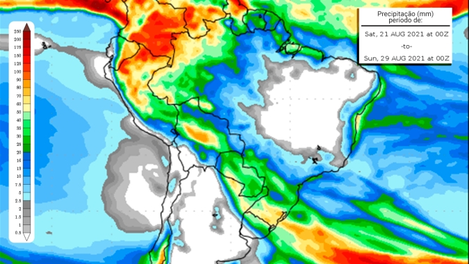 Boa Notícia, corredor de umidade que liga o Norte ao Sul do país já começa a aparecer nos mapas; mas ainda é cedo para confirmar chegada da temporada de chuvas