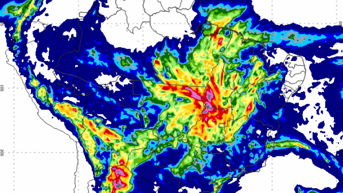 Previsão indica final de semana com muita chuva em todo o Centro-Oeste e Matopiba