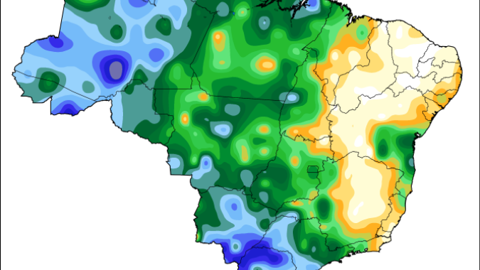 Chuvas para Oeste da Bahia, PI e parte do MA serão irregulares e menos volumosas que o previsto. Alerta também para parte do RS