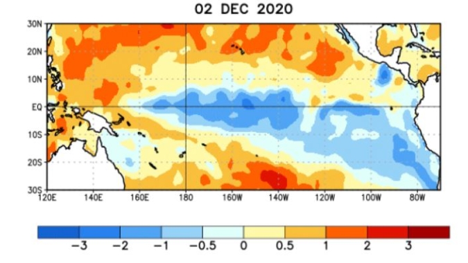 Atualização do NOAA, divulgada nesta quinta, mantém La Niña com intensidade moderada