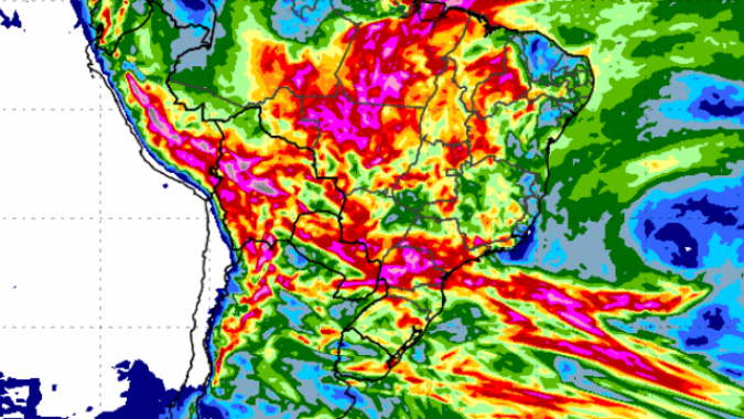 Após máximas de 40ºC, frente fria chega ao Sul nesta 4ª com chuvas de até 100 mm e temperaturas caem
