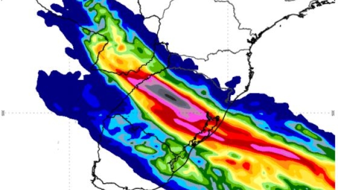 Alerta vermelho: Acumulados no RS podem ultrapassar os 100mm nesta quarta-feira