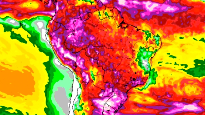 Mapas com acumulados de chuvas na primeira quinzena de dezembro mostra bons volumes em toda faixa central do país