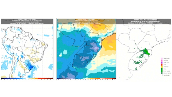 Massa de ar fria e seca derruba as temperaturas no Sul do Brasil e pode provocar geadas nas áreas mais altas do RS e SC