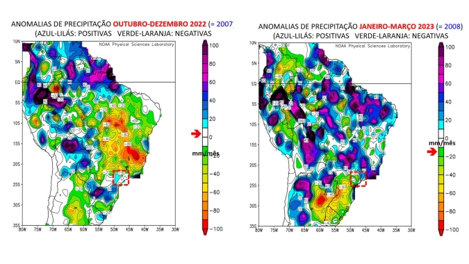Molion alerta:  para faixa leste do mapa, chuvas plantadeiras só em novembro; na faixa oeste, plantio autorizado e no sul, cuidado com veranico a partir de janeiro