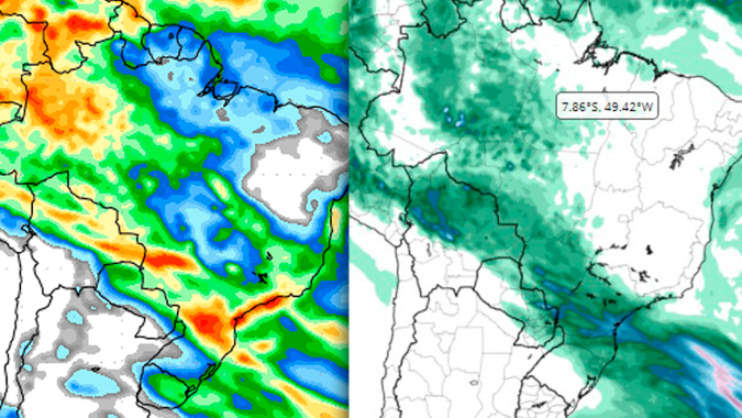 Modelos meteorológicos indicam última semana do mês com chuvas em boa parte do país