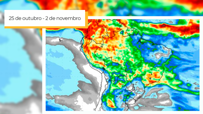NOAA: Chuvas dão trégua no Sul e Norte, ficando restritas ao Brasil Central nesta semana
