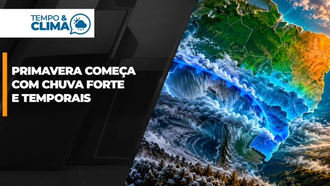 Primavera começa com virada no tempo, chuva forte e temporais no Centro-Sul