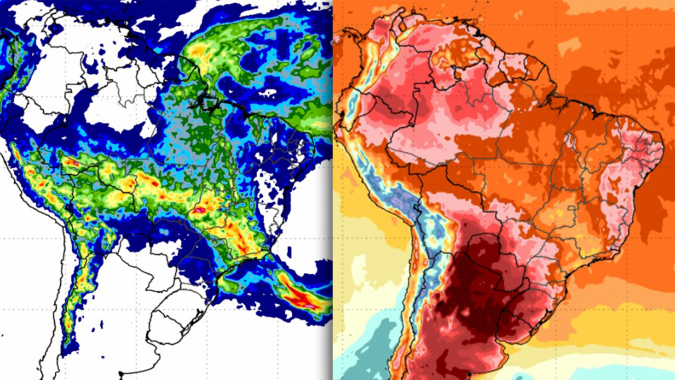 Chuvas perdem força só na 6ª no Brasil Central; Calorão começa hoje no Sul do Brasil