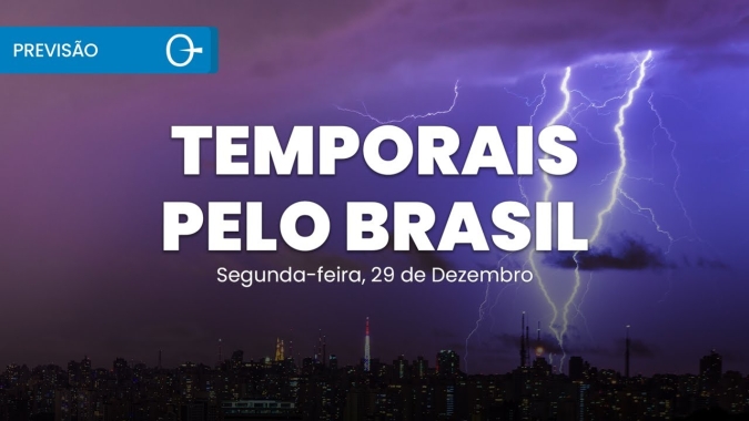 Confira a previsão do tempo para esta segunda-feira (29) para todo o Brasil