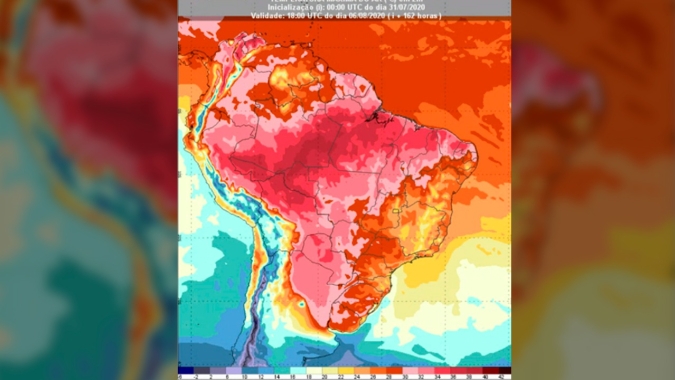 Tempo seco e temperaturas em alta ao longo da próxima semana em grande parte do país