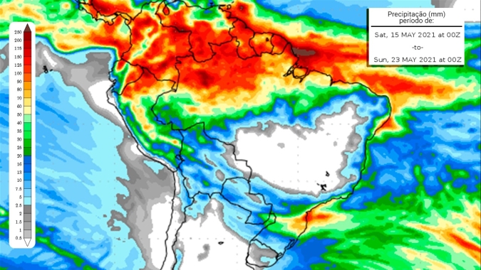 Mapas climáticos apontam para volta das chuvas no PR só no final da próxima semana